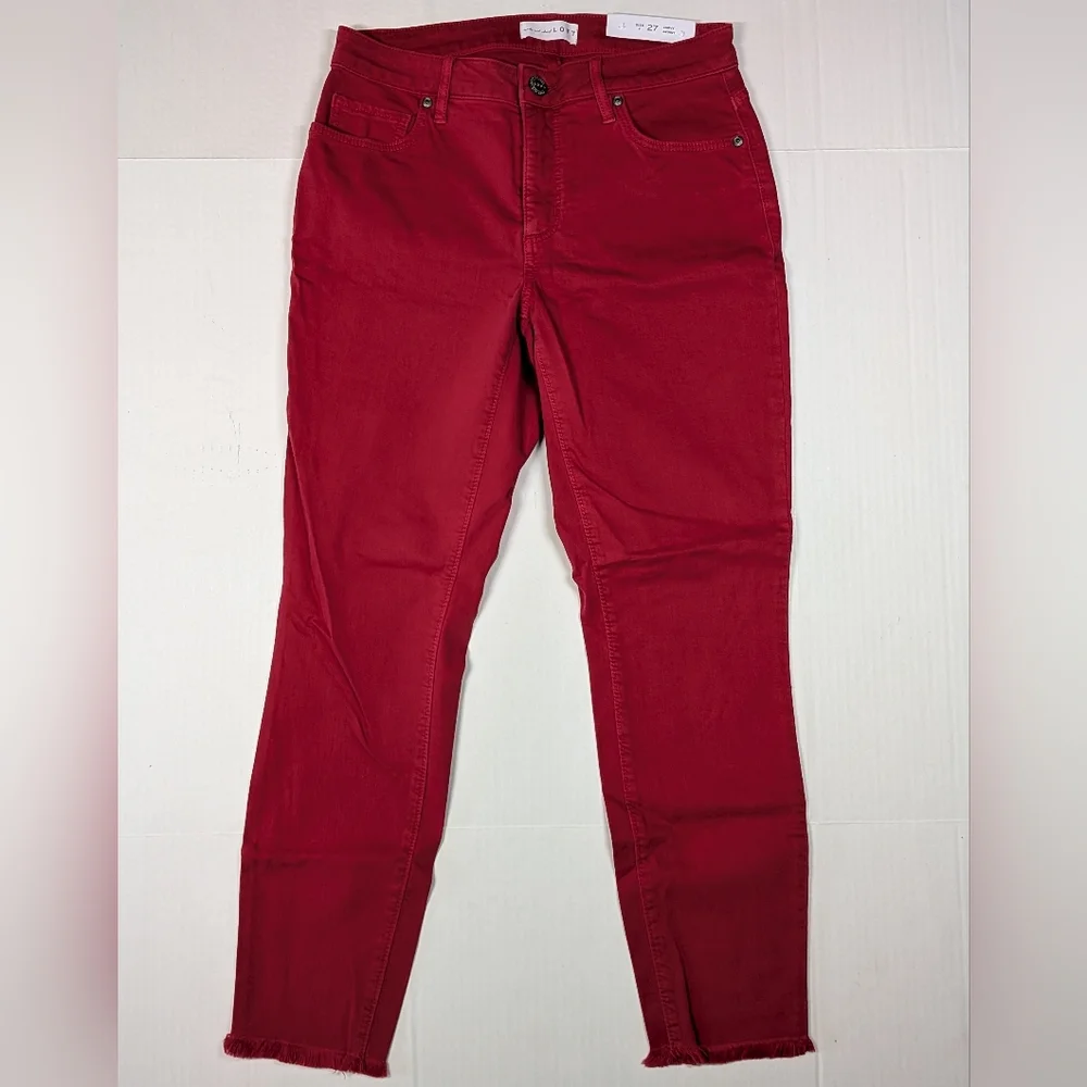 LOFT Curvy Skinny Women's Red Jeans